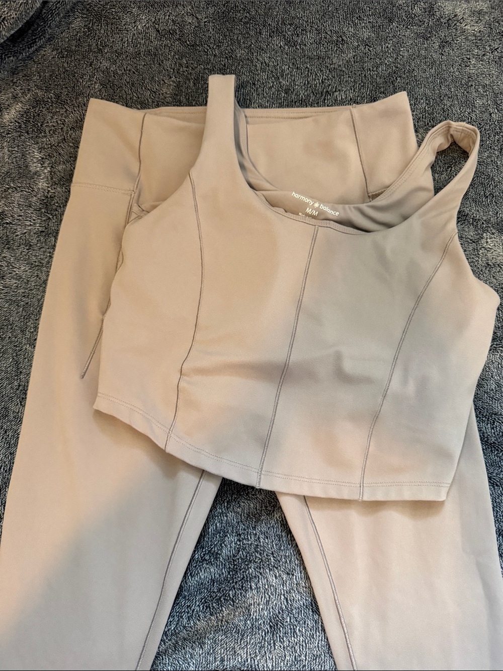 Women's Sandstone Active Crop Top and Leggings Set
